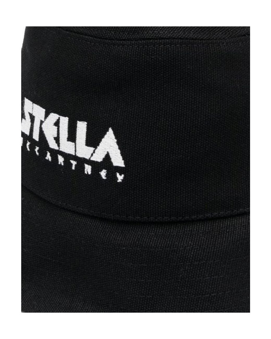 Stella McCartney Black Logo-Embroidered Bucket Hat for men