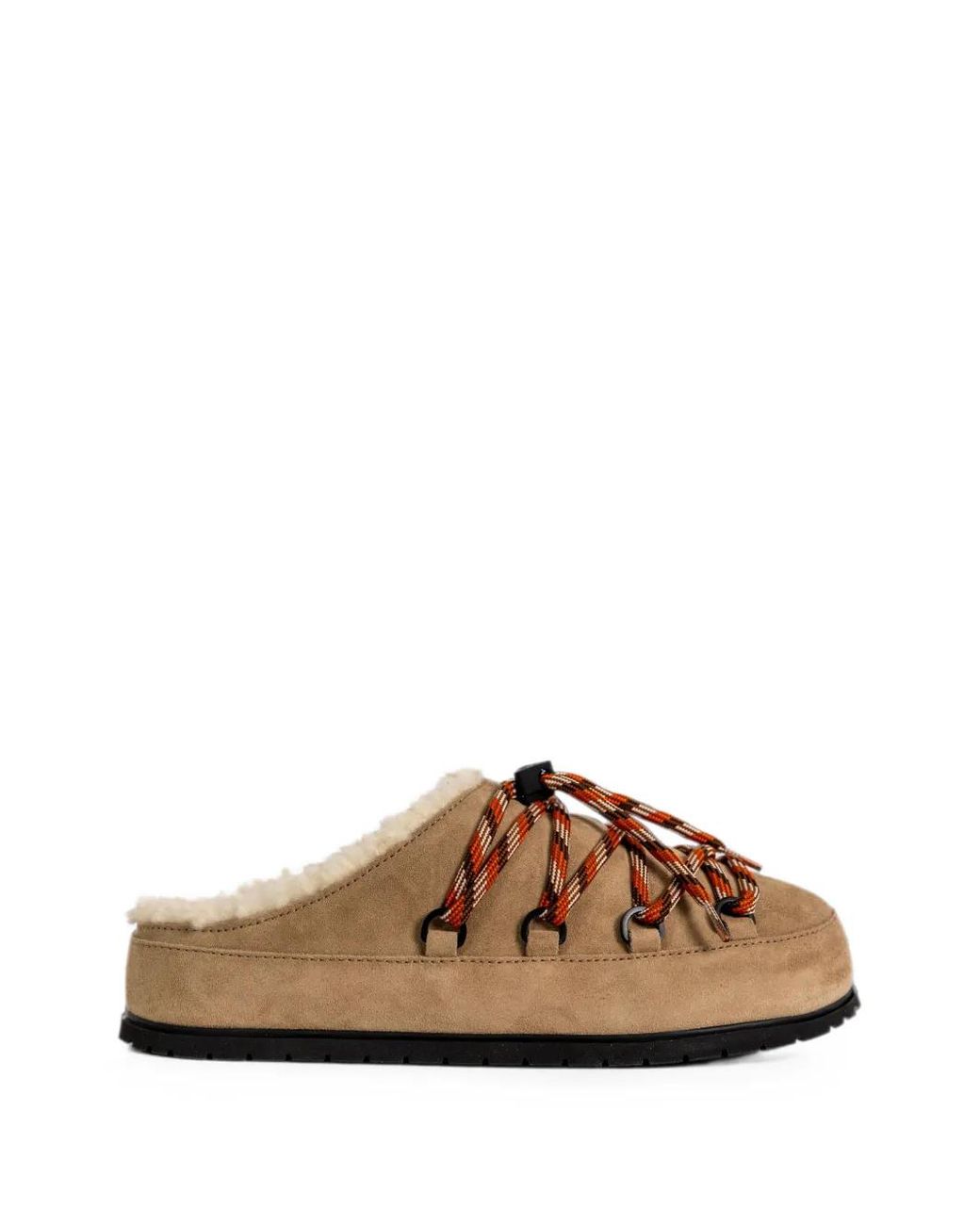 Prada Brown Lace-Up Mules