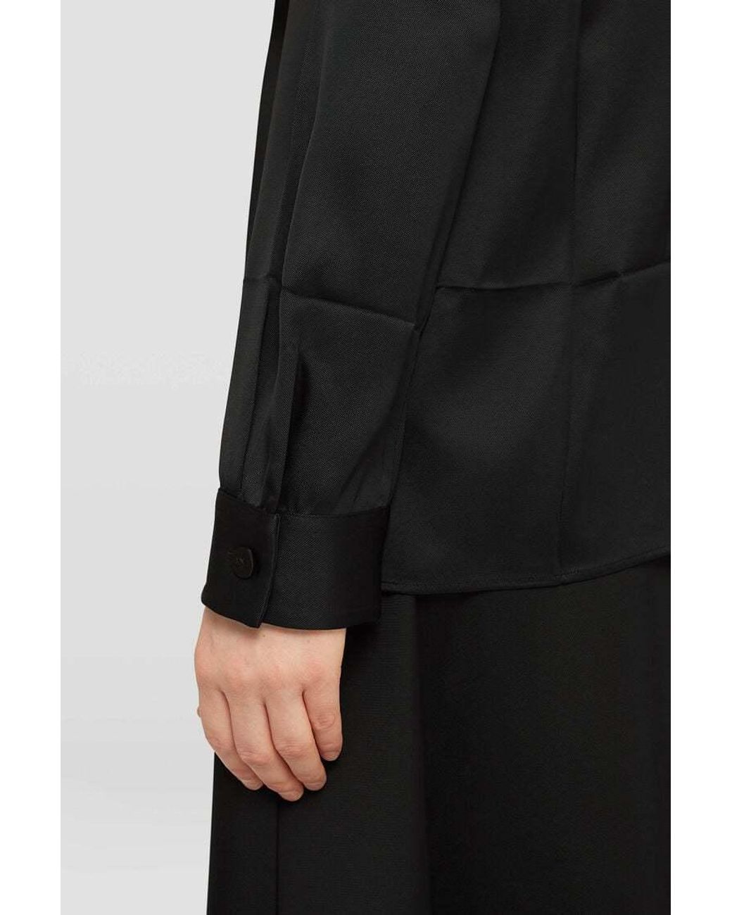 Jil Sander Black Long-Sleeved Twill Shirt