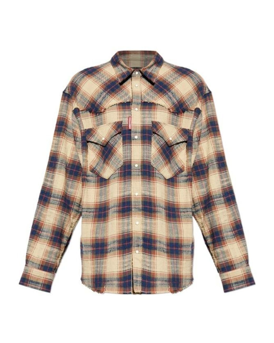 DSquared² White Plaid Casual Shirt for men