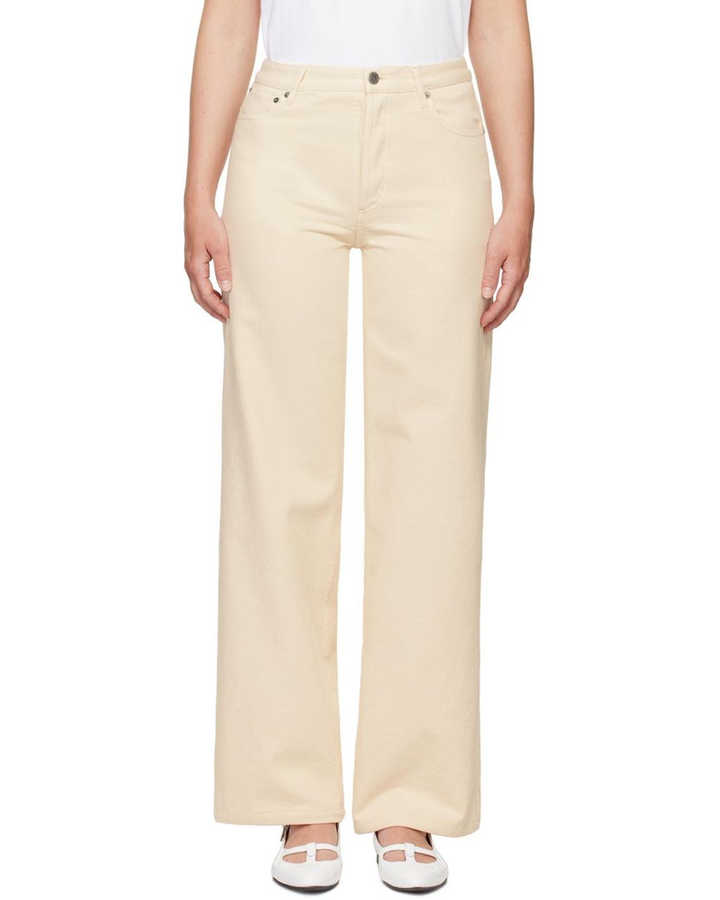 A.P.C. Gray Elisabeth Button Detailed Wide Leg Jeans