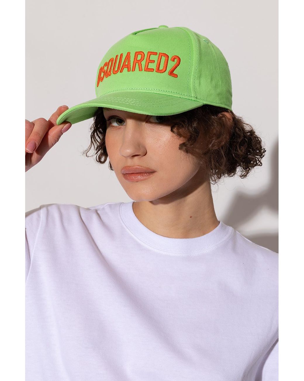 DSquared² Green Logo-Embroidered Curved Peak Baseball Cap