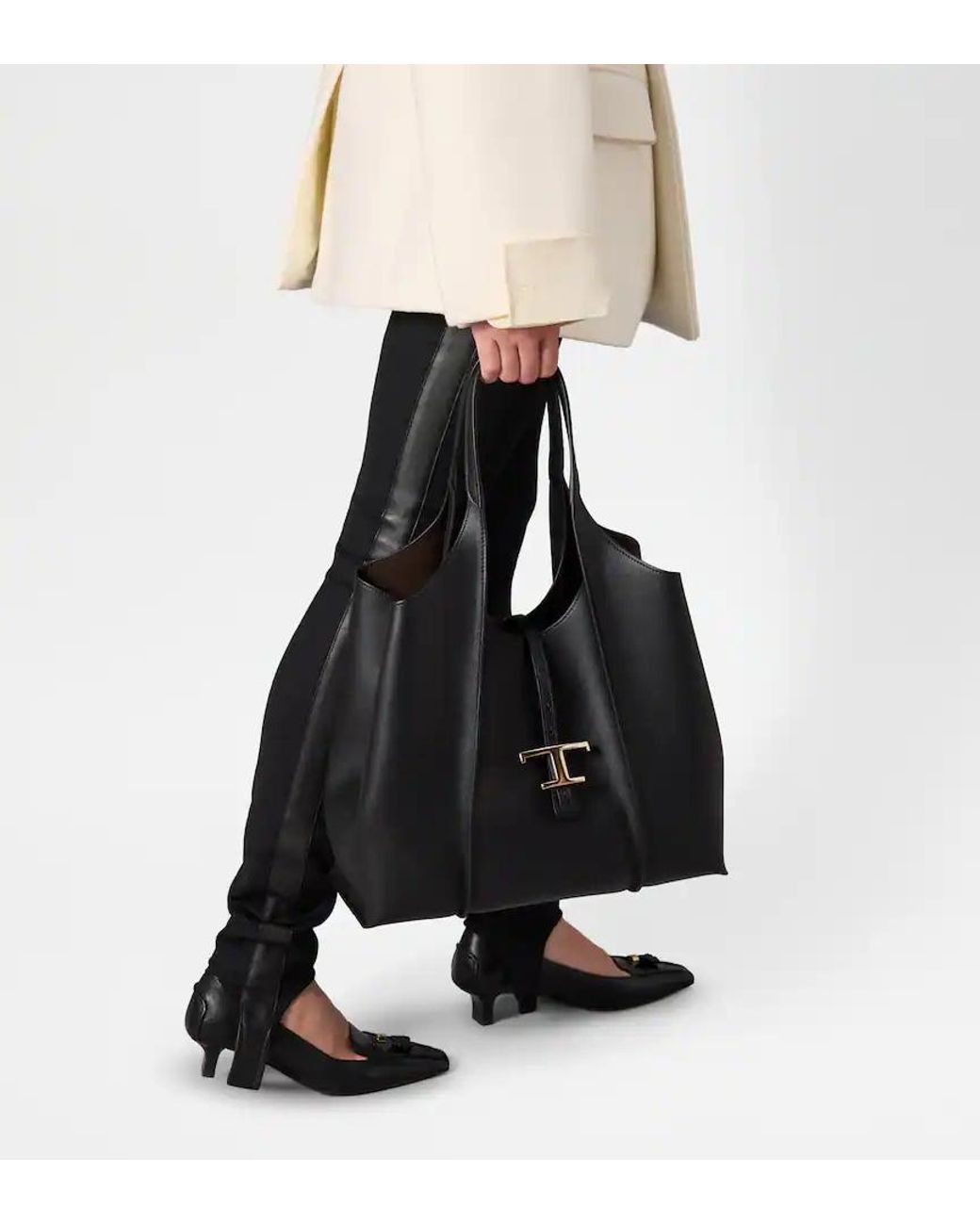 Tod's Black T Timeless Shopping Bag