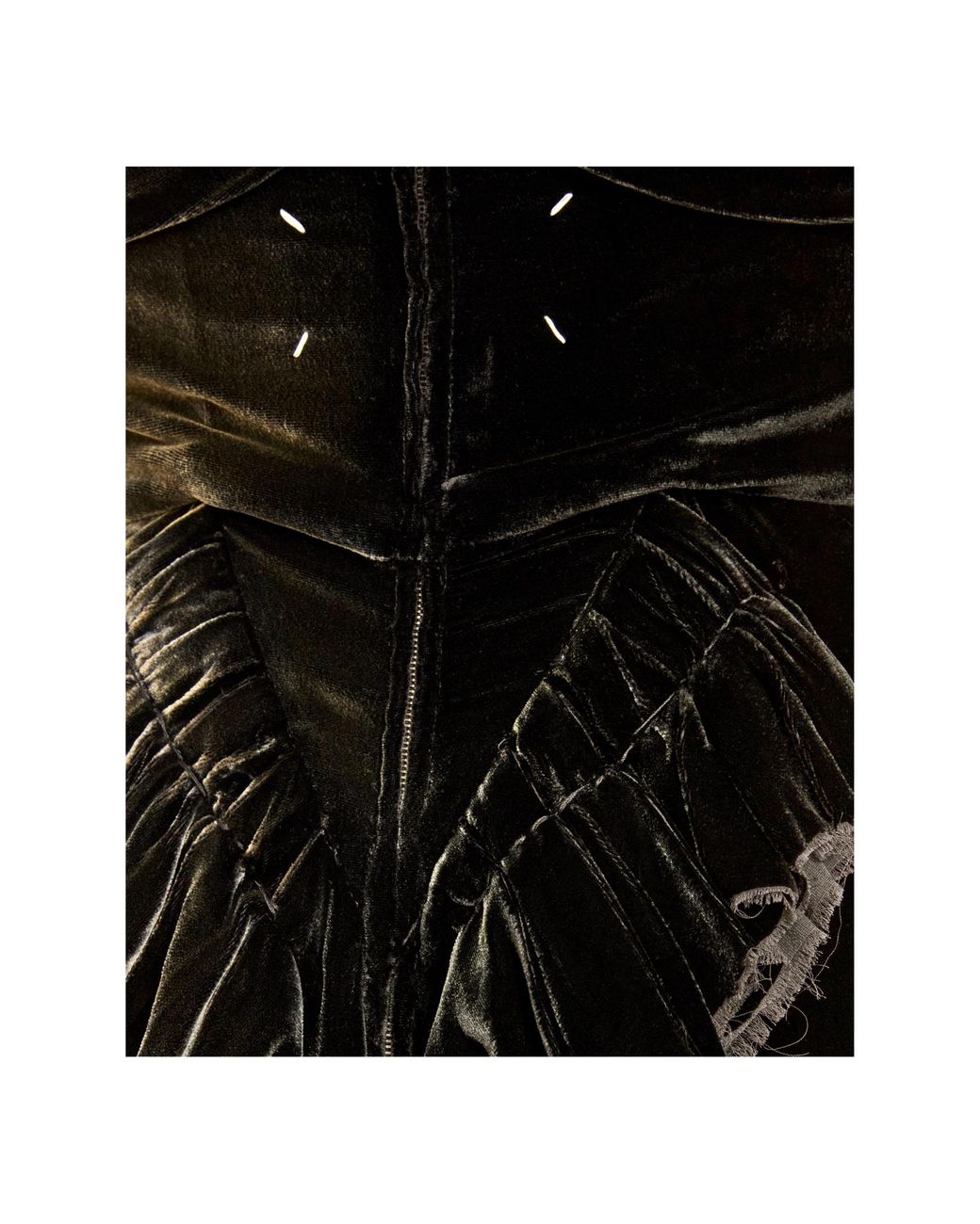 Maison Margiela Black Spaghetti Strap Velvet Dress