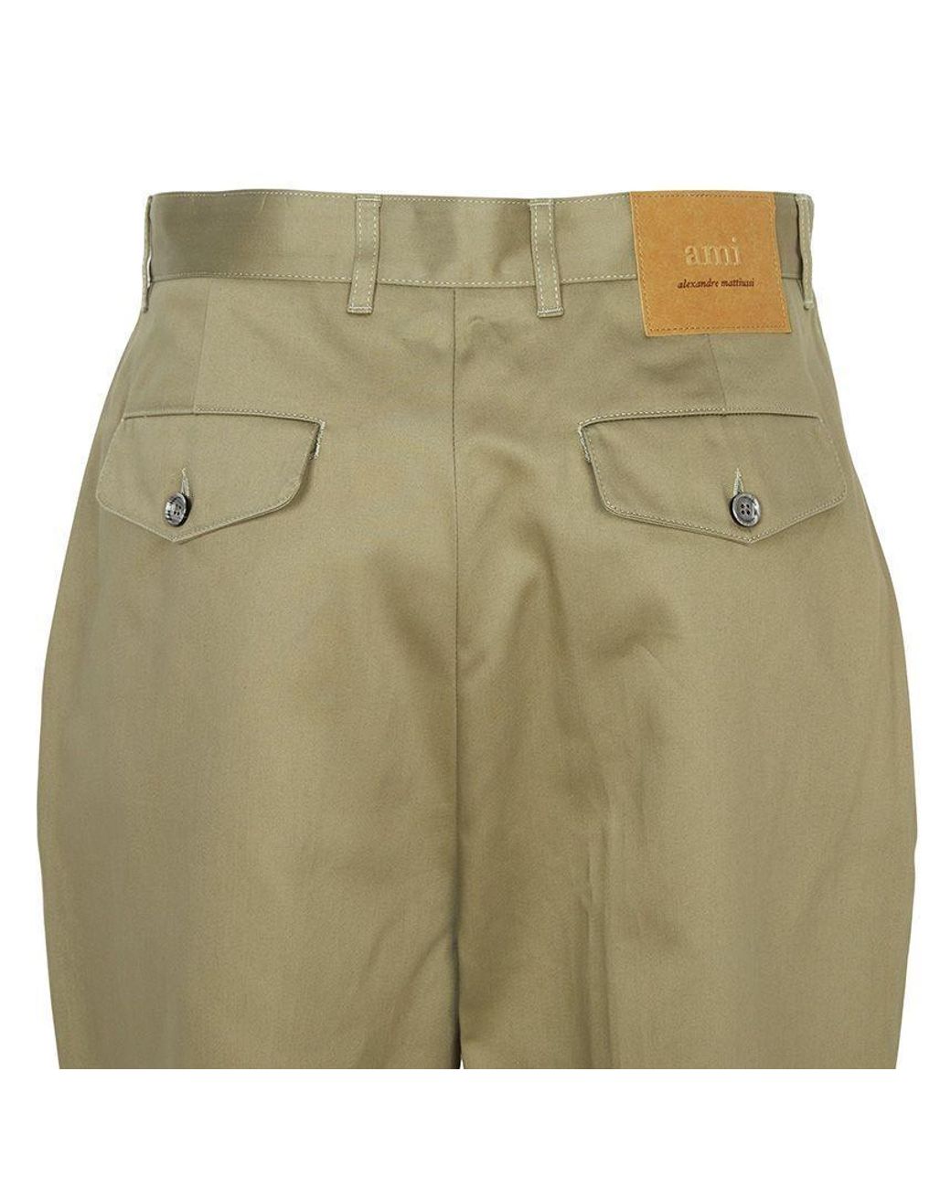 AMI Green Ami Oversized Carrot Trousers for men