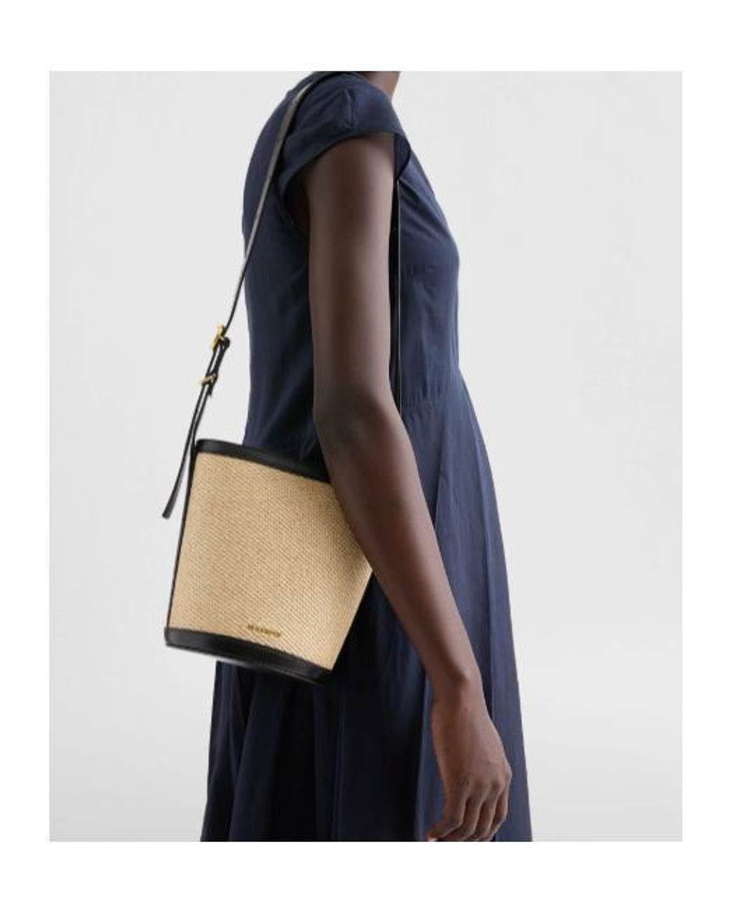 Jil Sander White Logo-Detailed Bucket Bag
