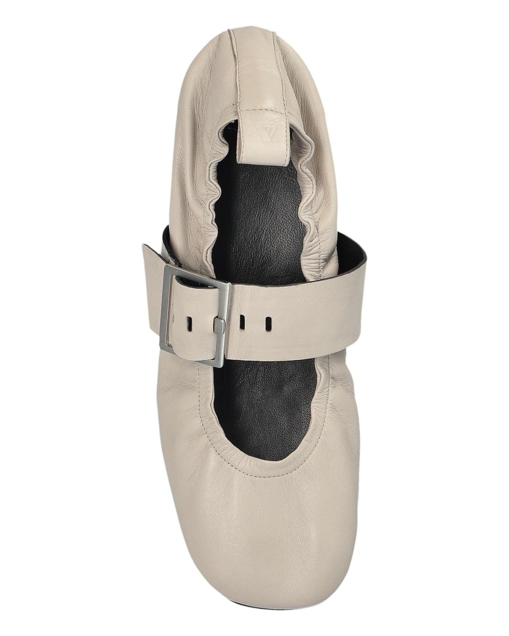 Alohas White Sarea Buckle-Fastening Ballet Flats