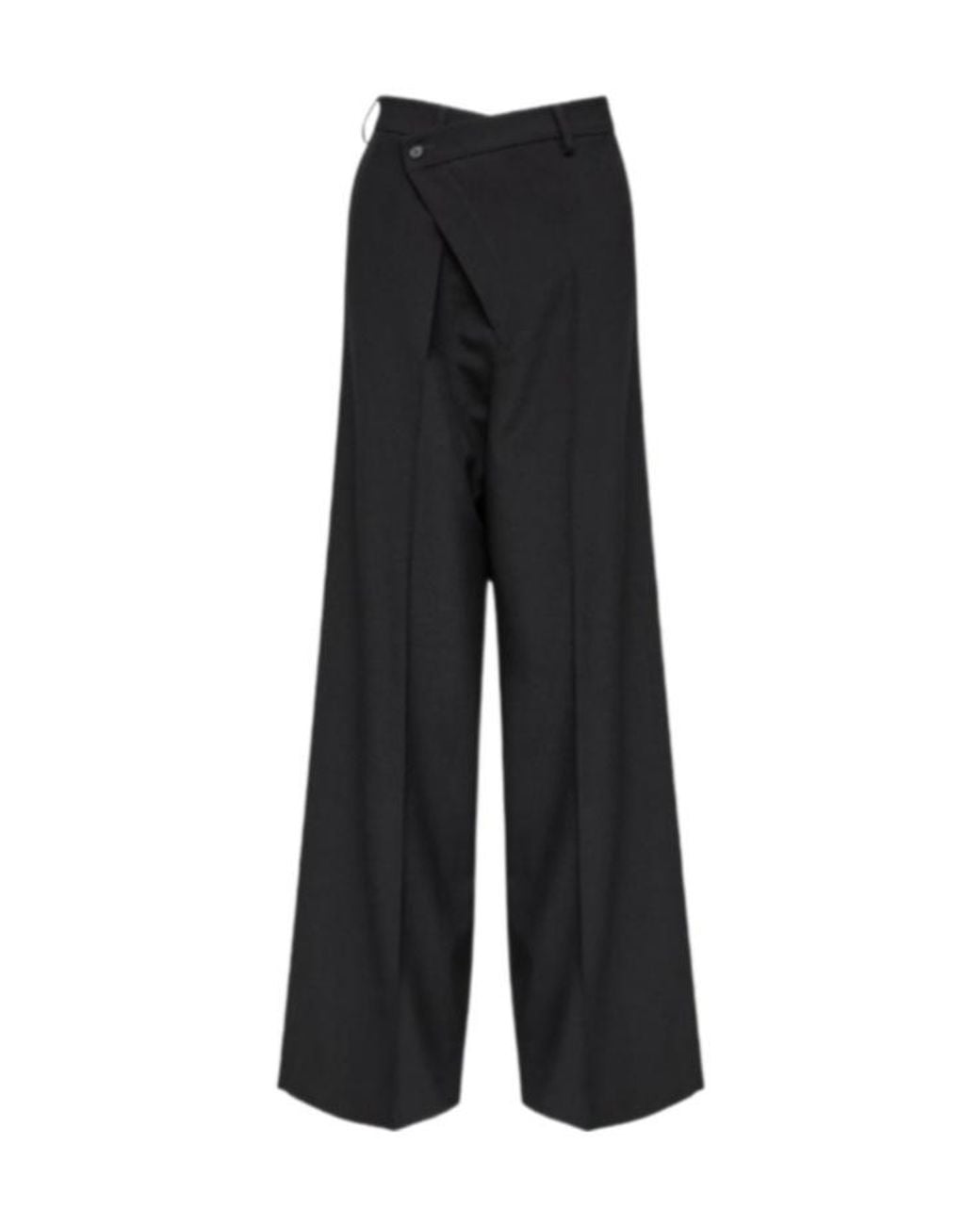 MM6 by Maison Margiela Black Off-Centre Wide-Leg Trousers