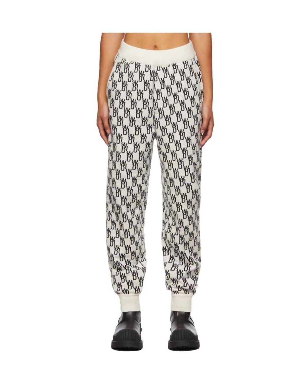 we11done Multicolor Monogram Intarsia-Knit Track Pants