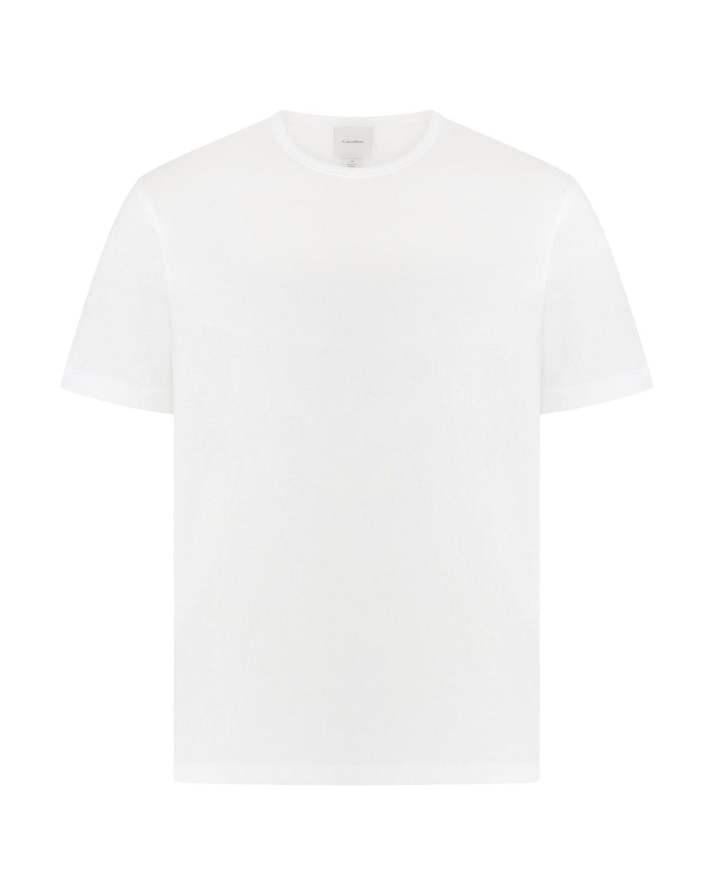 Calvin Klein White Cotton Crew Neck Tee for men