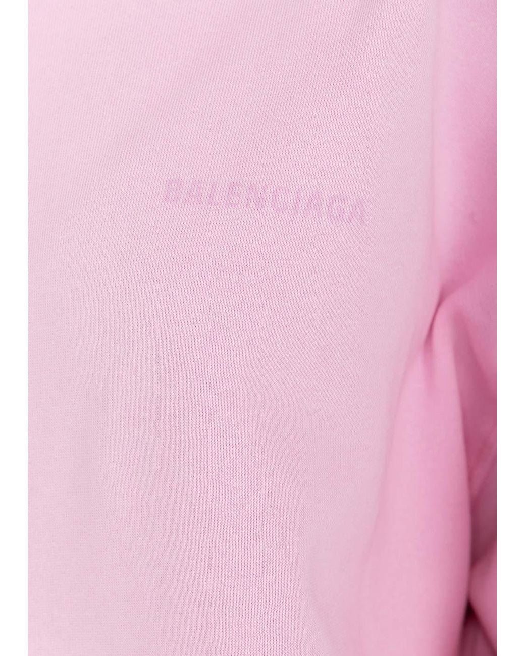 Balenciaga Pink Logo Printed Oversize Hoodie