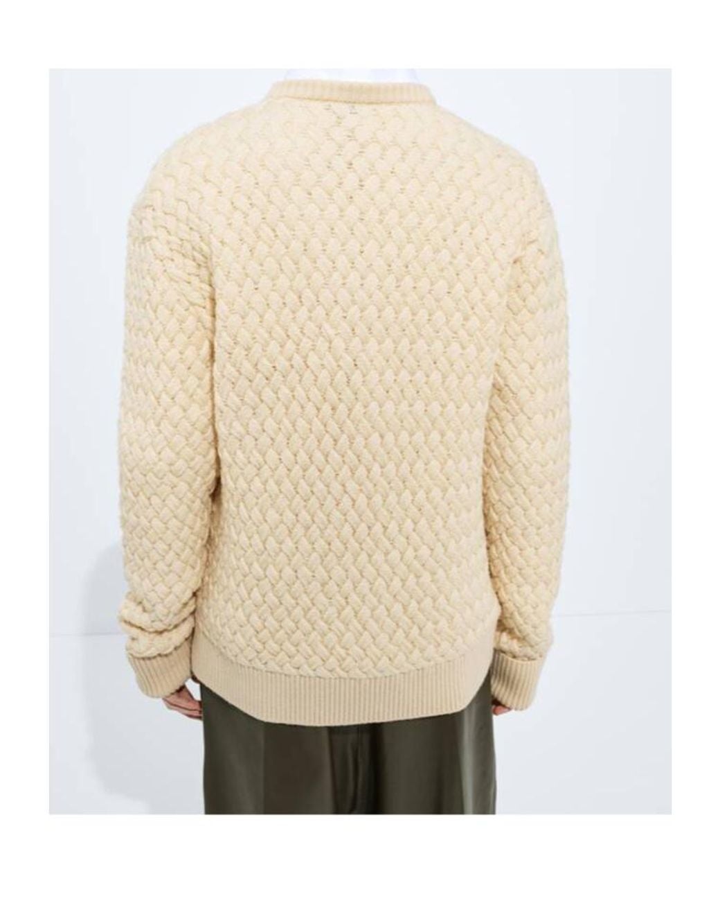 Bottega Veneta White Intrecciato Wool Sweater