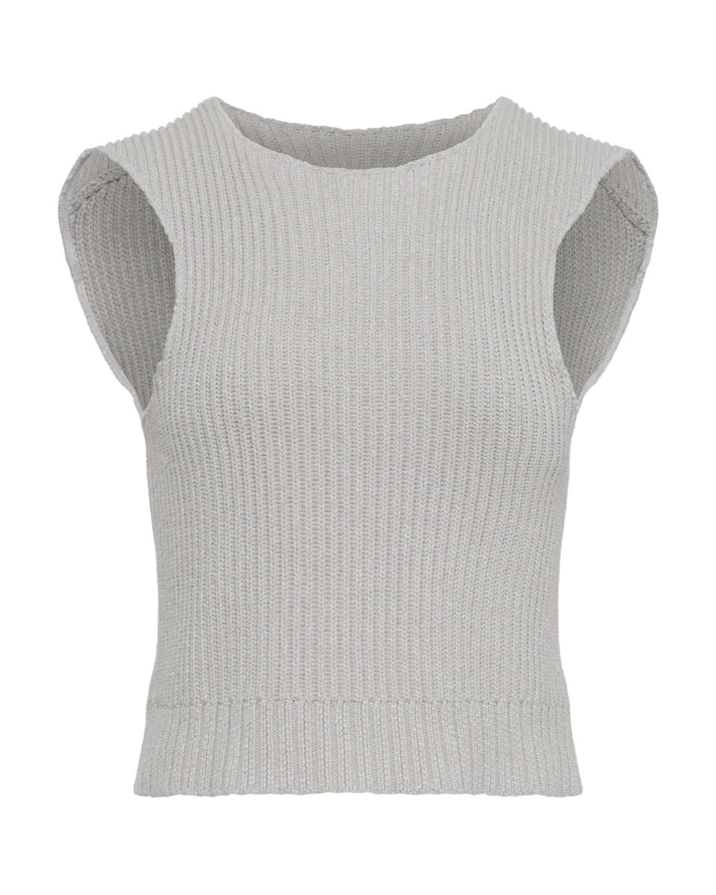 MM6 by Maison Margiela Gray Ribbed Vest