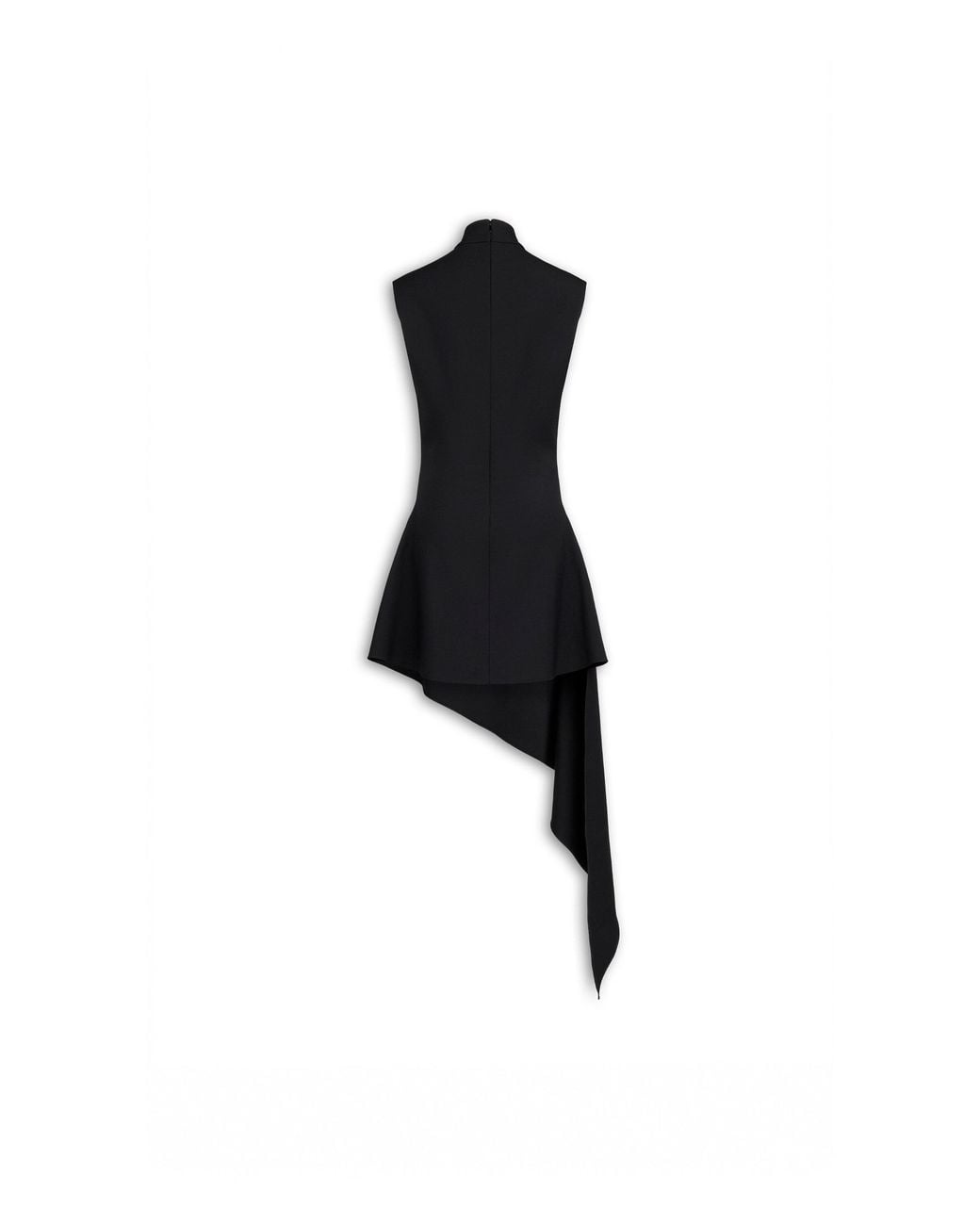 Alaïa Black Wool Asymmetric Mini Dress