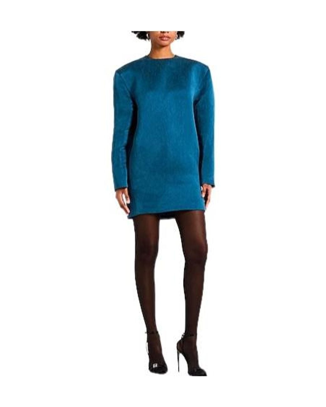 Saint Laurent Blue Satin Dress