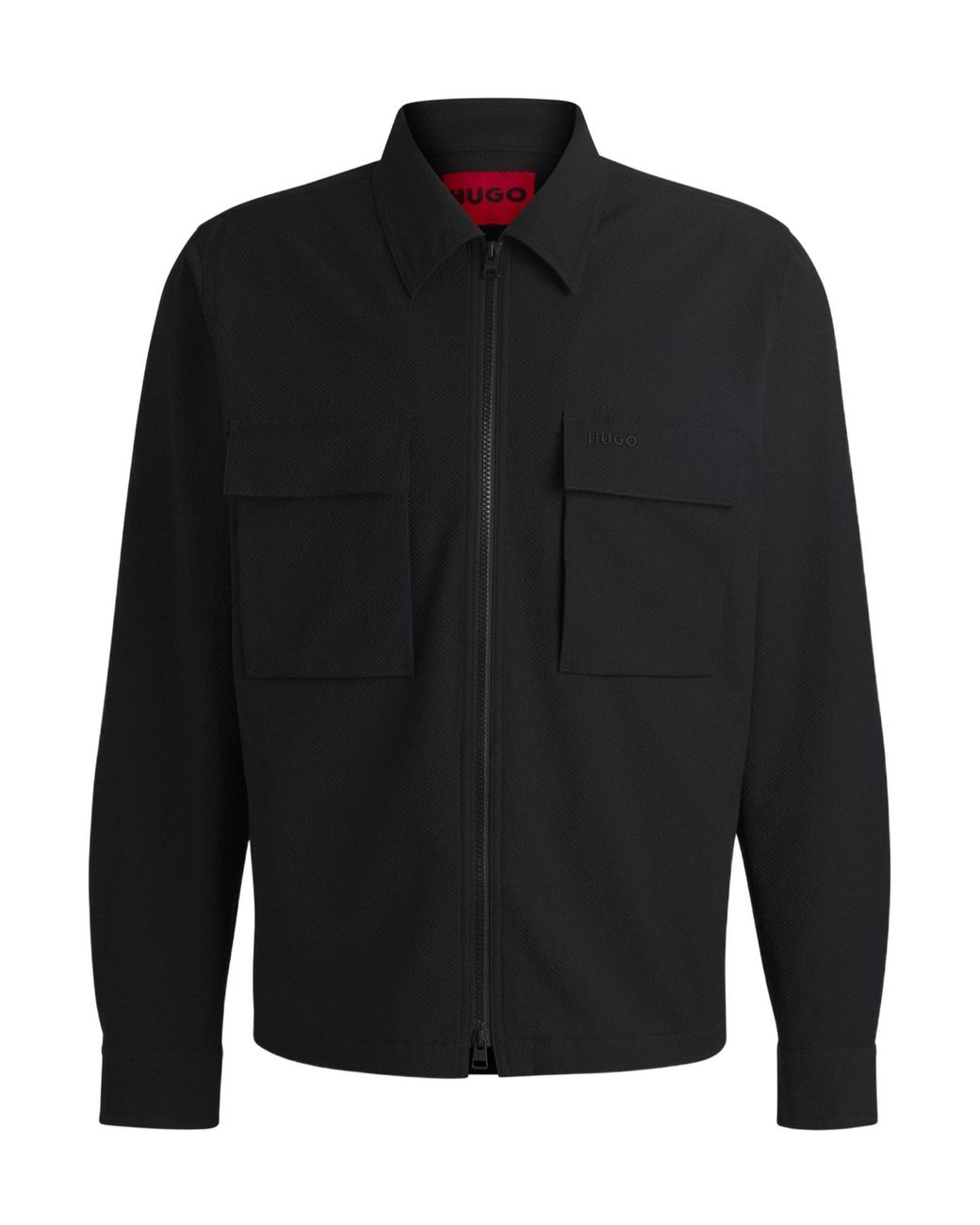 Boss Black Zip-Up Utility-Style Shirt Casual Jacket for men