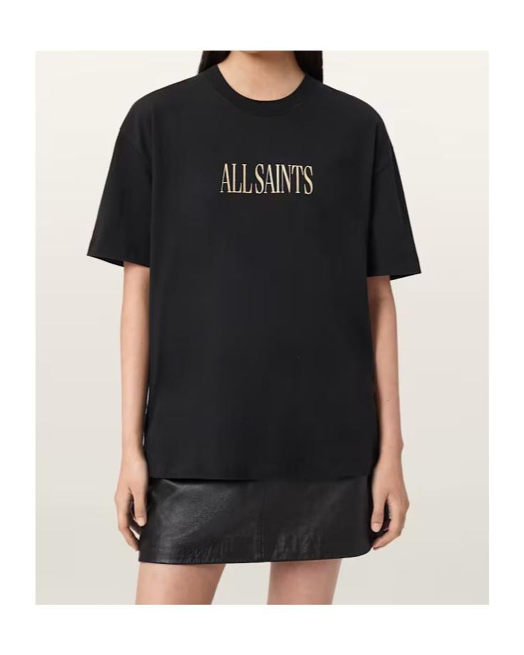 AllSaints Black Cora Etta Oversized T-Shirt