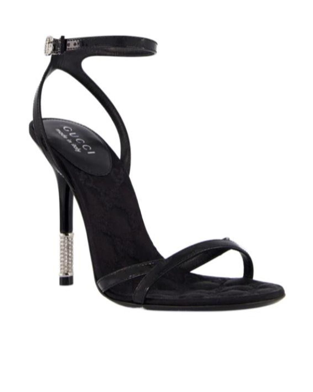 Gucci Black Ankle Strap Stiletto High-Heeled Sandals