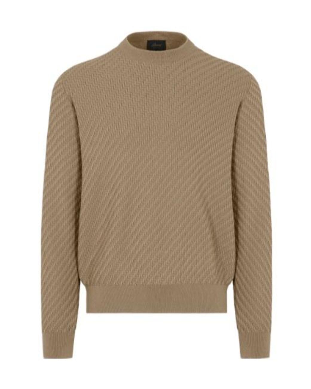 Brioni Brown Textured Crew-Neck Knitted Sweater for men