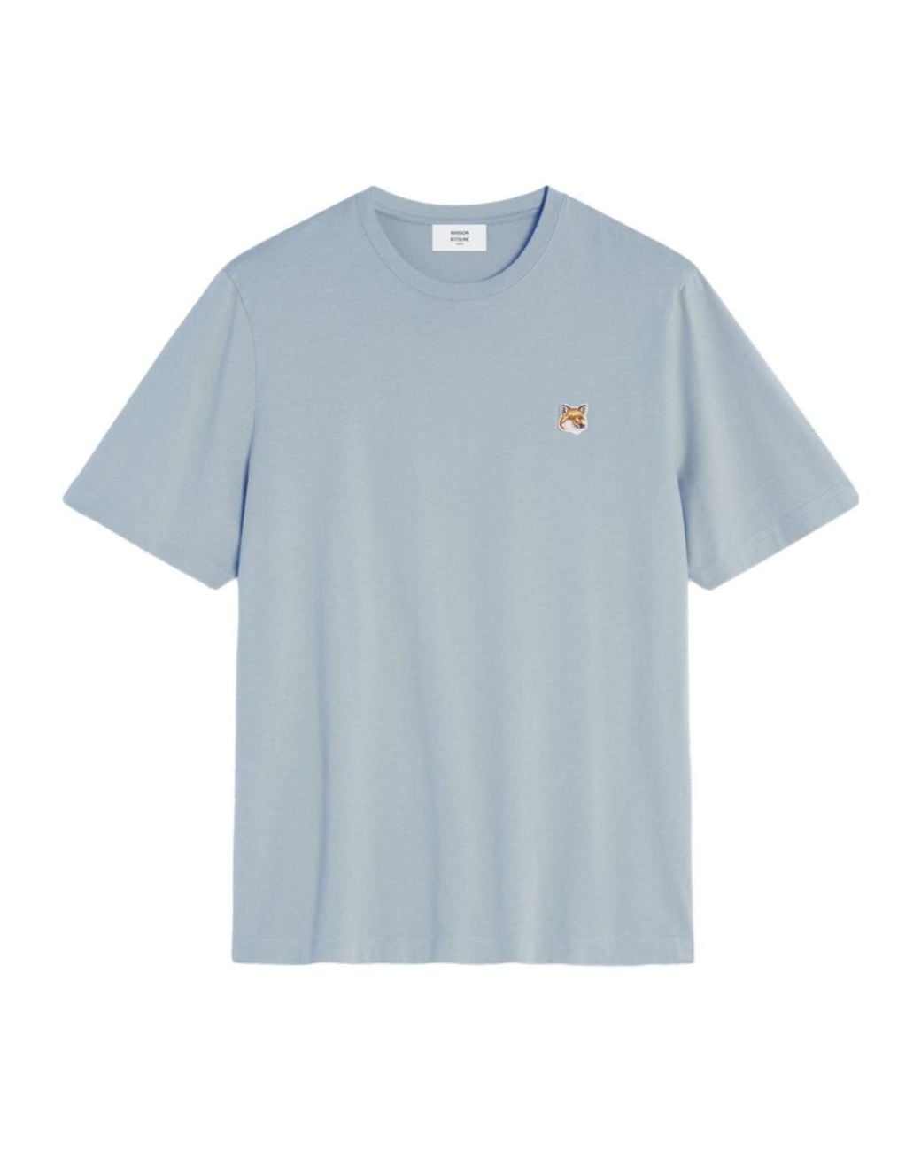 Maison Kitsuné Blue Maison Kitsuné Fox Head Patch Crewneck T-Shirt for men