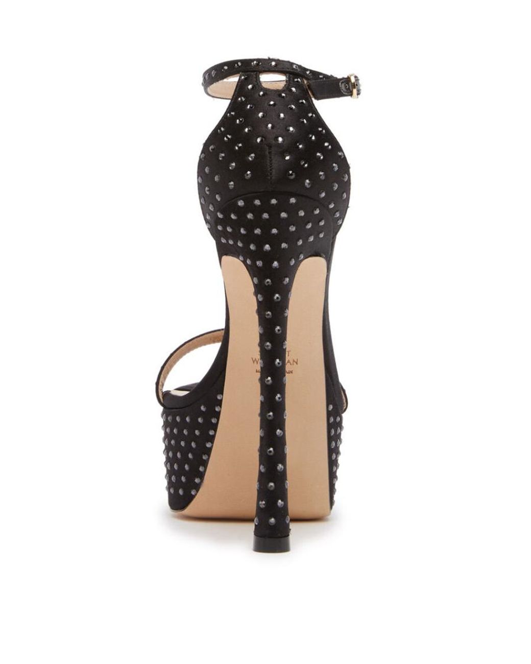 Stuart Weitzman Black Thick-Soled High-Heeled Sandals