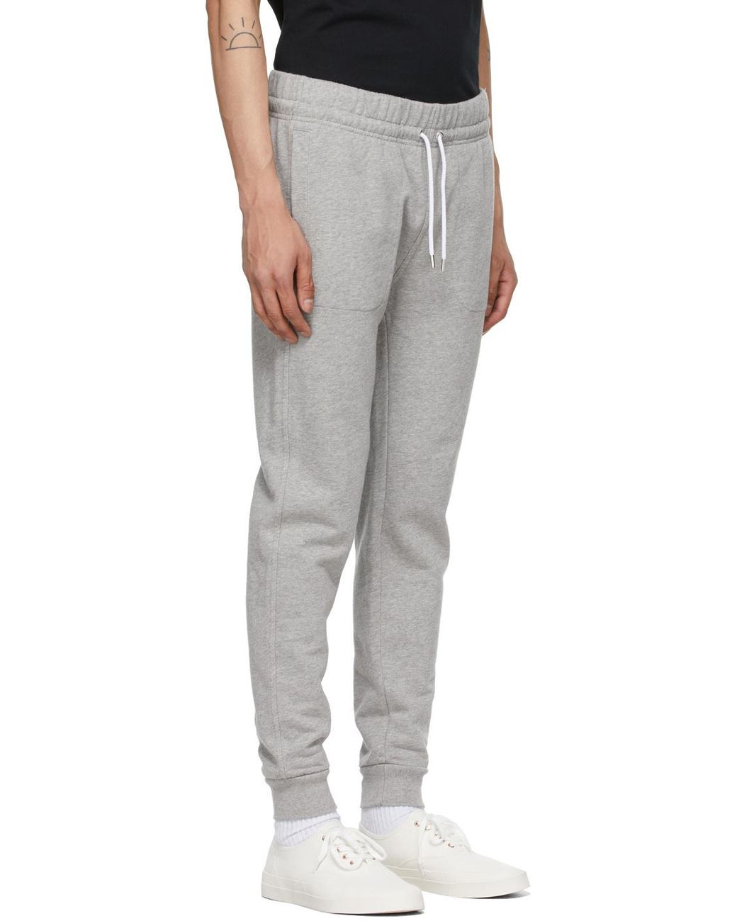 Maison Kitsuné Gray Draw-Cord Strap Sweatpants for men