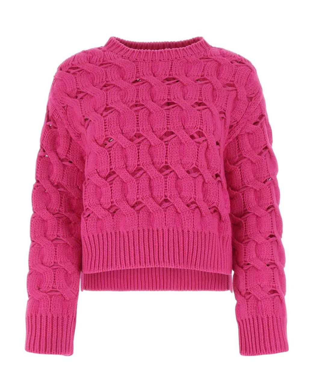 Valentino Pink Round-Neck Knitted Jumper