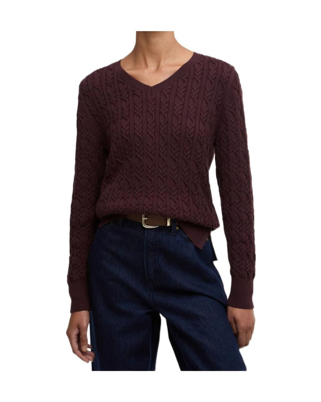 Barbour Purple Hampton V-Neck Knit