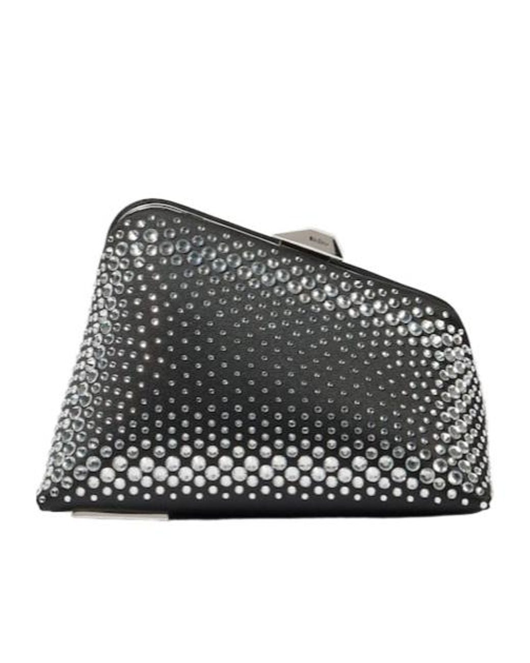 The Attico Black Midnight Mini Embellished Clutch