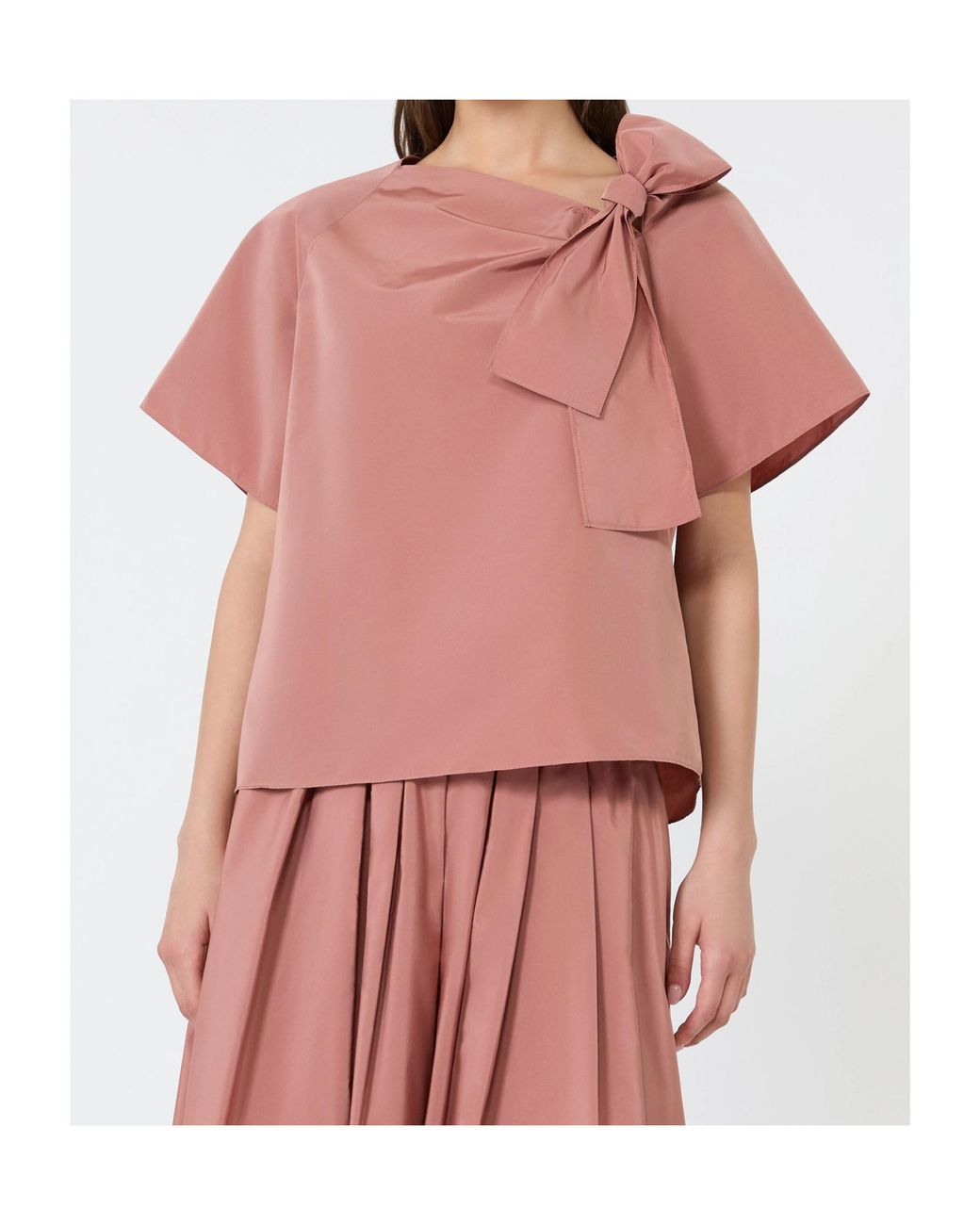 Weekend by Maxmara Pink Wkdrecente Tie Detailed Short-Sleeved Top