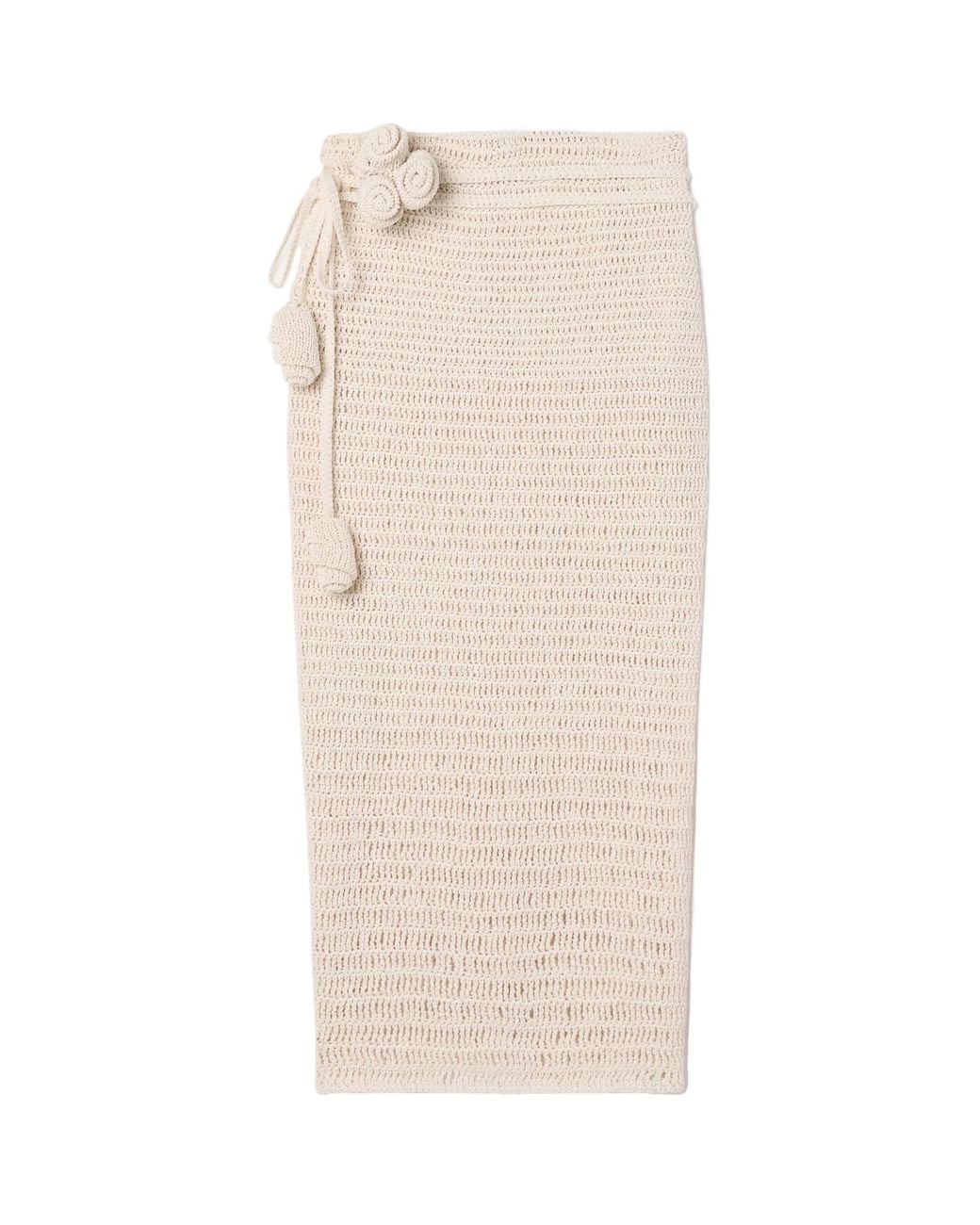 Magda Butrym Natural Decal Crocheted Skirt