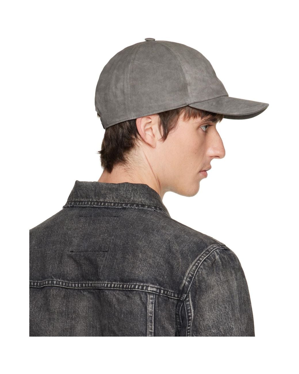 Rick Owens Gray Six-Panel Baseball Cap for men