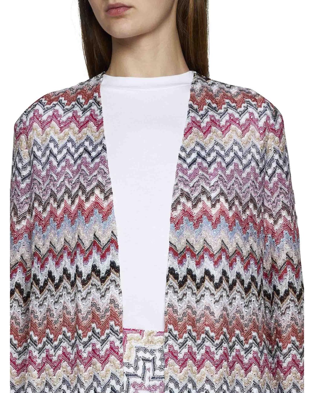Missoni Purple All-Over Patterned Long-Sleeved Cardigan