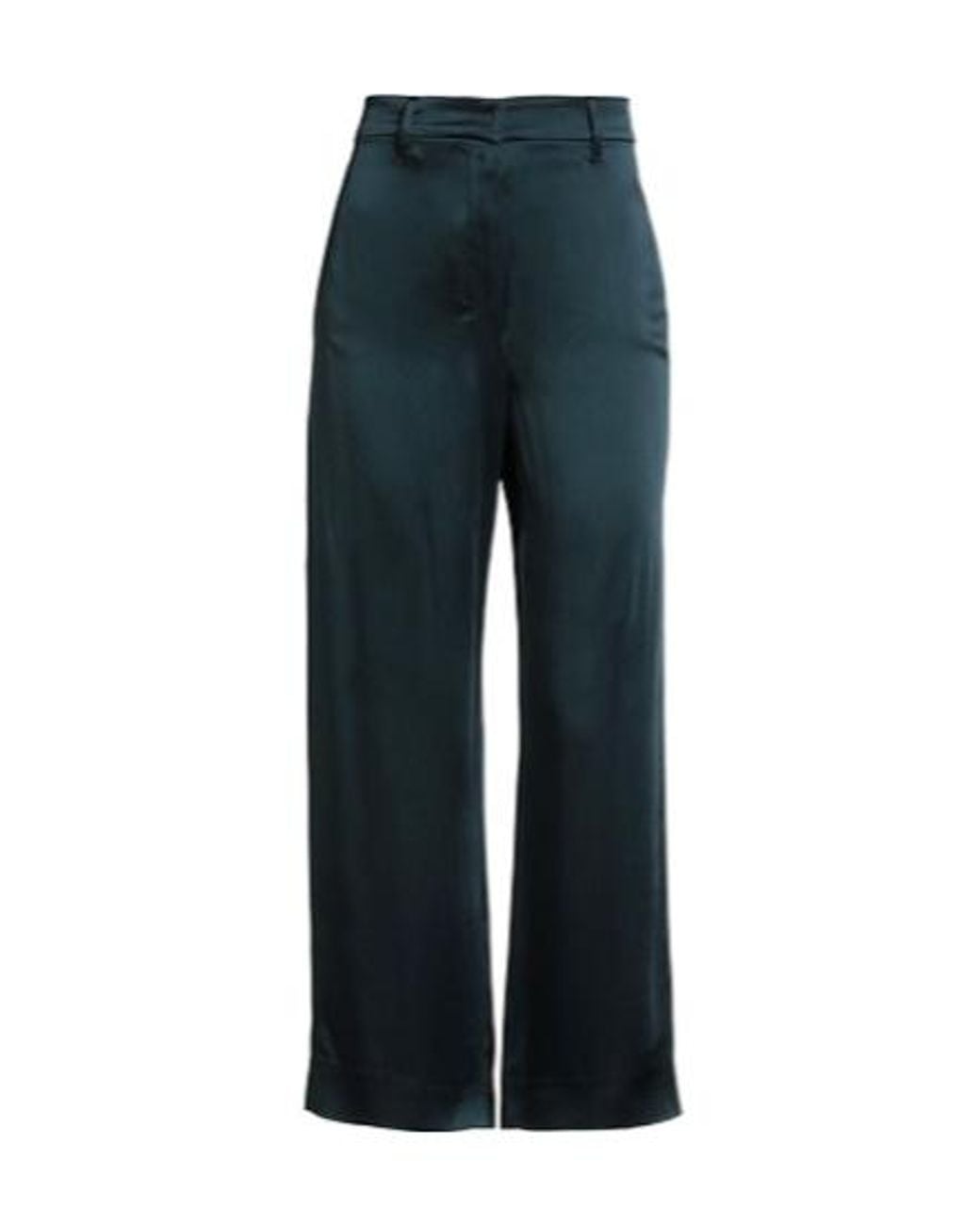 Max Mara Blue Solid-Colored Straight-Leg Pants
