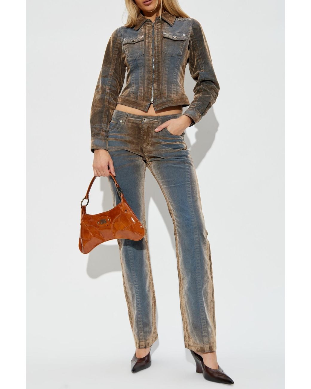 KNWLS Gray Velvet Finish Denim Jacket