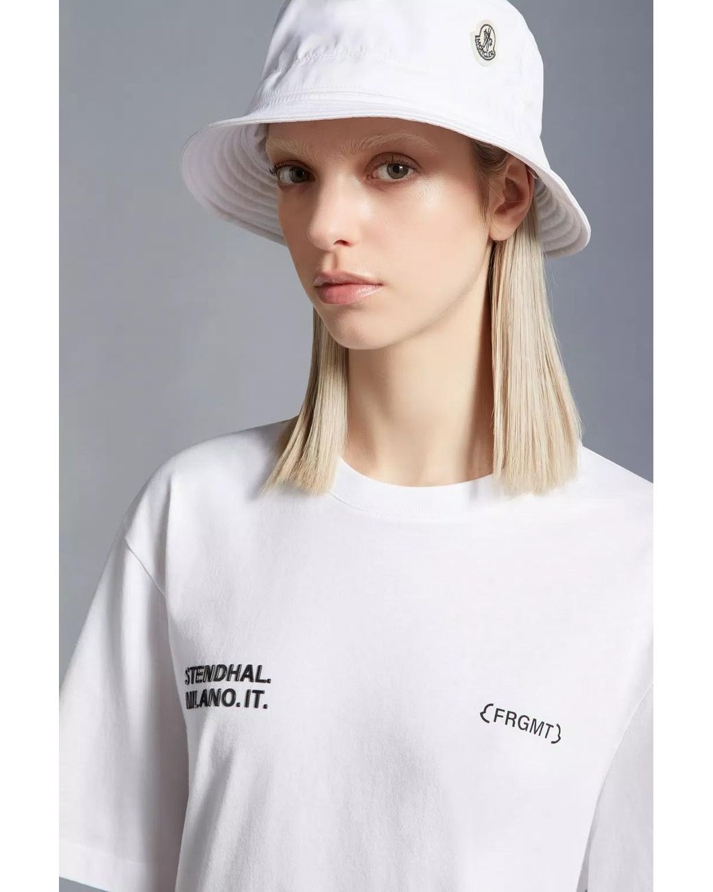 Moncler White Logo Motif T-Shirt for men