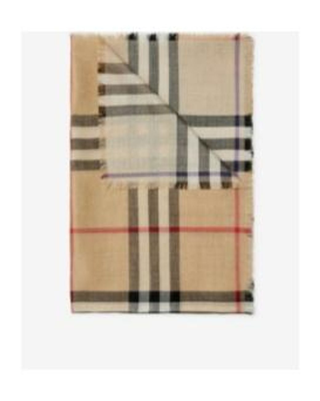 Burberry Natural Check Printed Frayed Edge Scarf for men