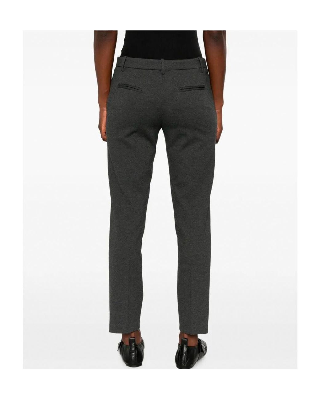 Pinko Gray Straight Leg Pleated Trousers