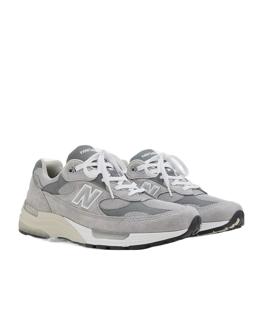 New Balance Gray 992 Lace-Up Sneakers for men