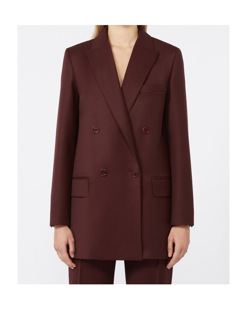 Max Mara Brown Double Breasted Button-Up Blazer