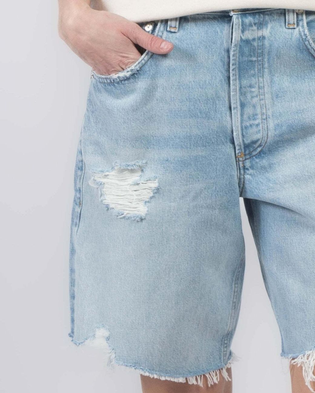 Citizens of Humanity Blue Distressed Denim Shorts