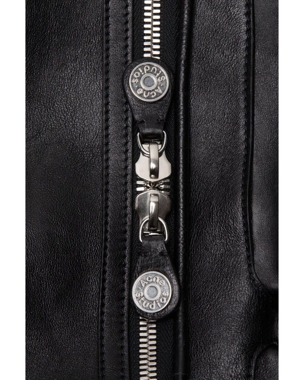 Acne Black Zip-Fastening Leather Shoulder Bag for men