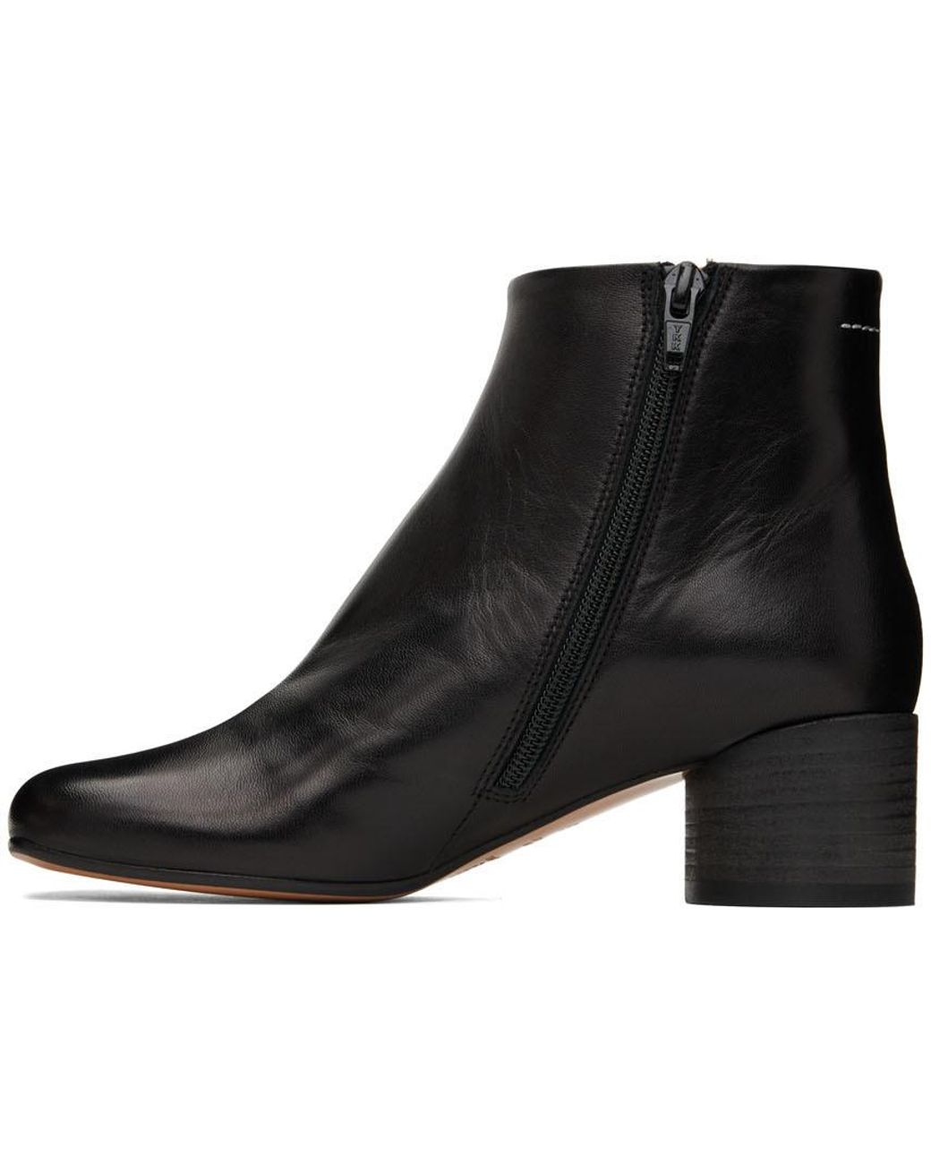 MM6 by Maison Margiela Black Square Toe Ankle Boots