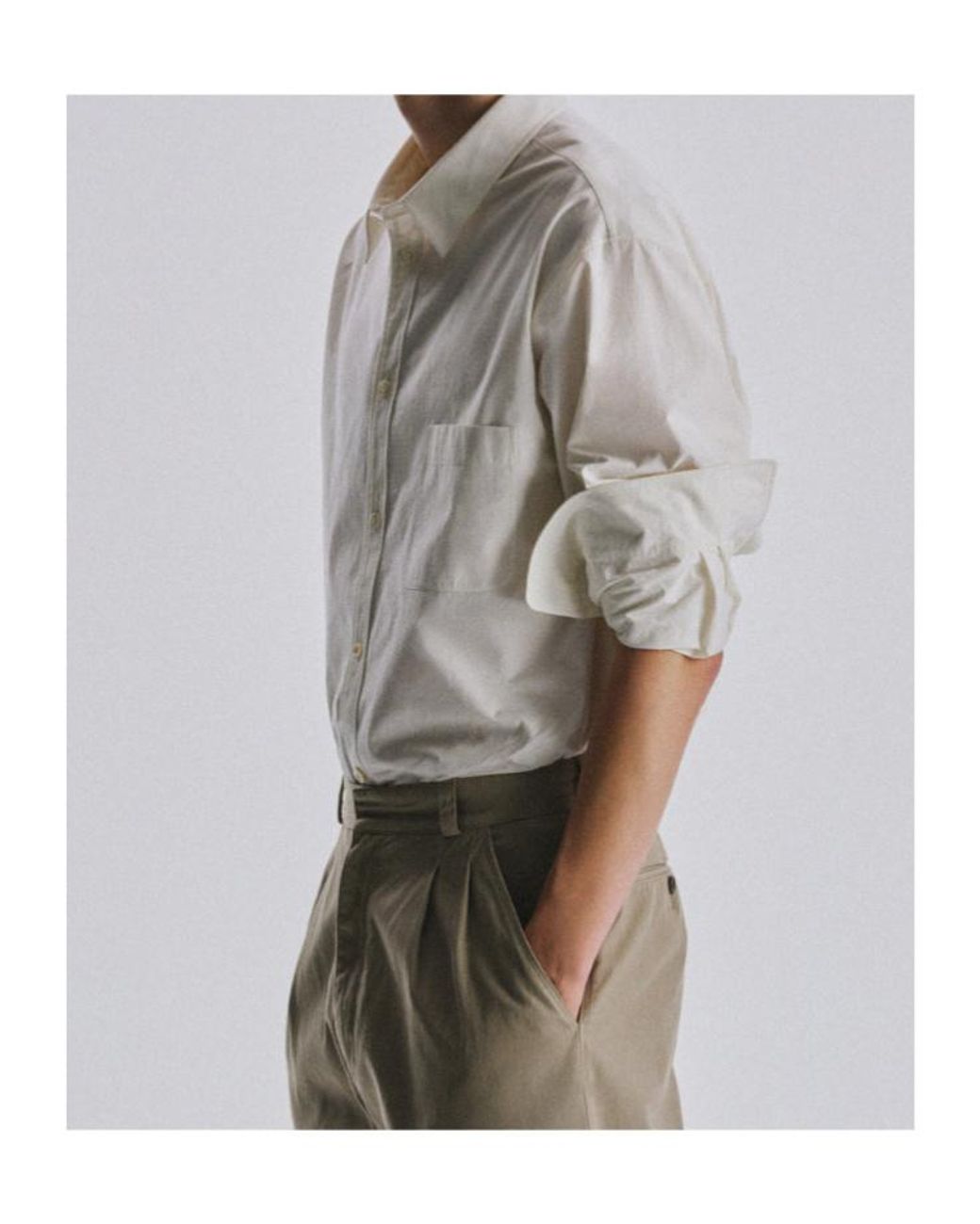 The Row White Perlo Chest-Pocket Long-Sleeve Shirt for men