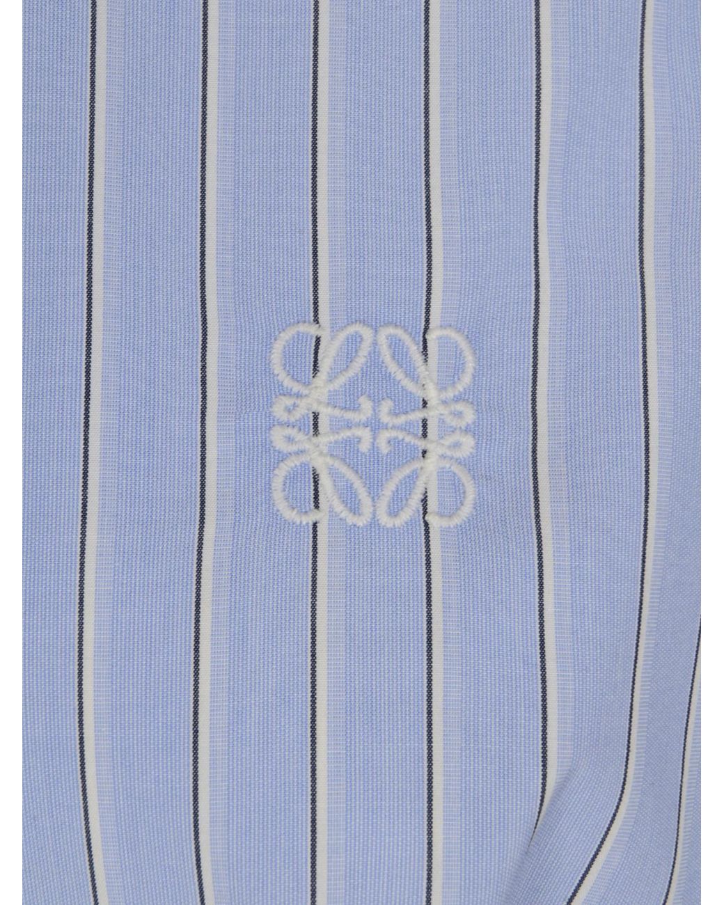 Loewe Blue Wrap-Tie Striped Shirt