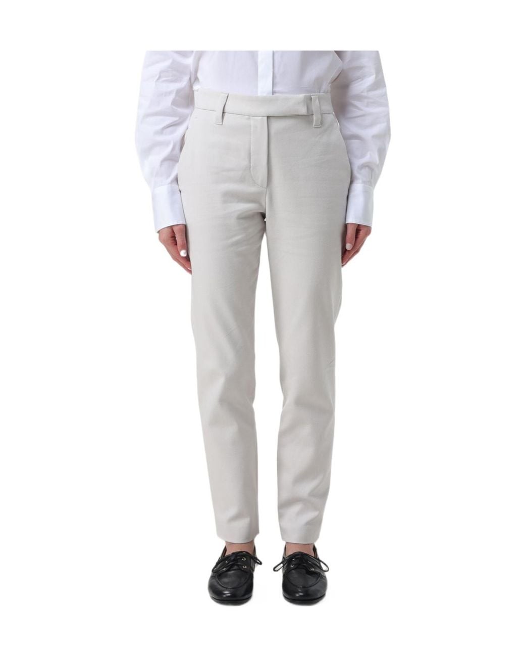 Brunello Cucinelli Gray Cigarette Trousers