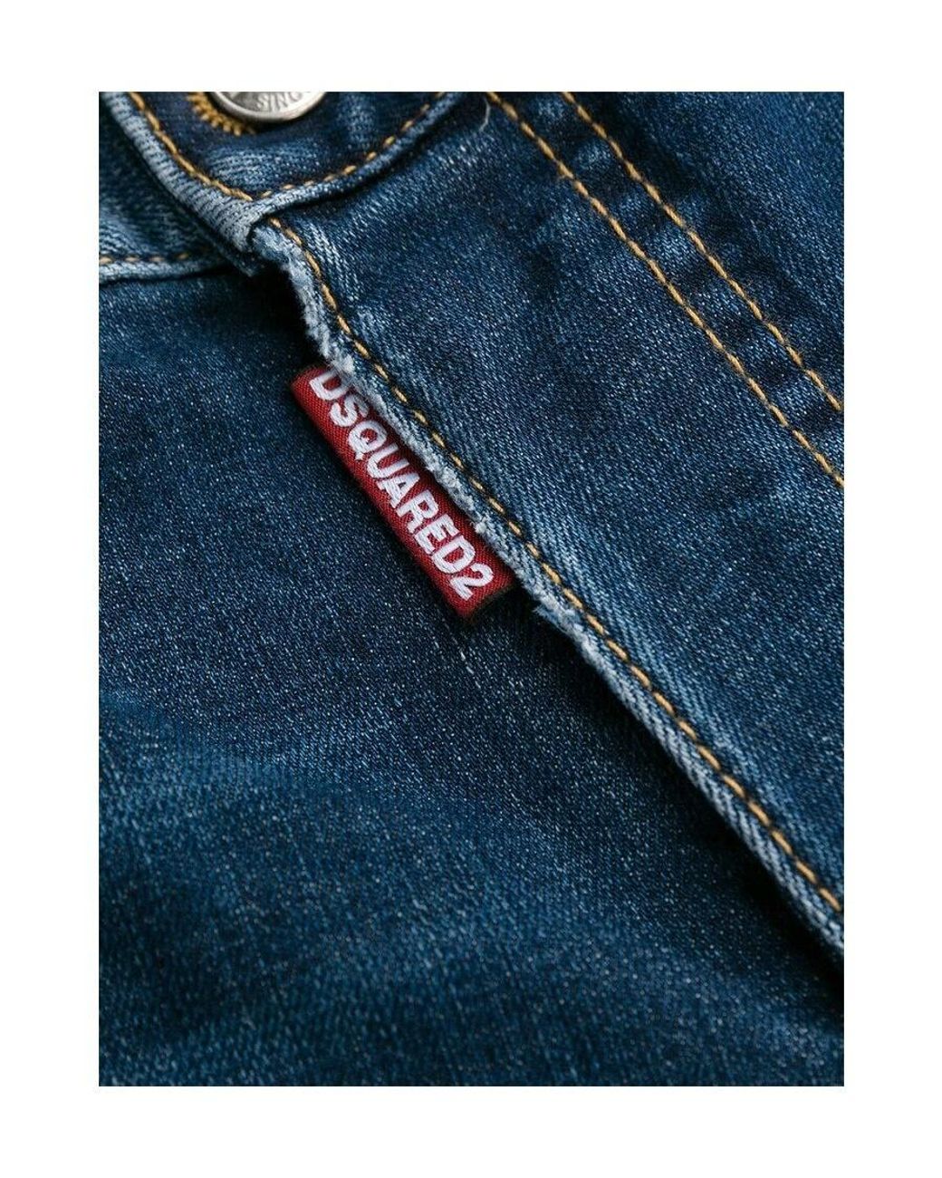 DSquared² Blue Mid-Rise Cropped Jeans