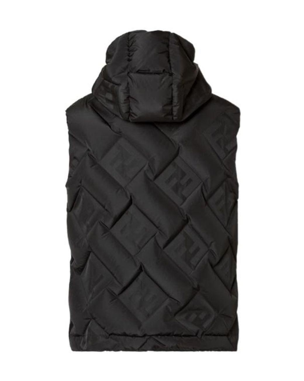 Fendi Black Ff-Jacquard Hooded Gilet for men