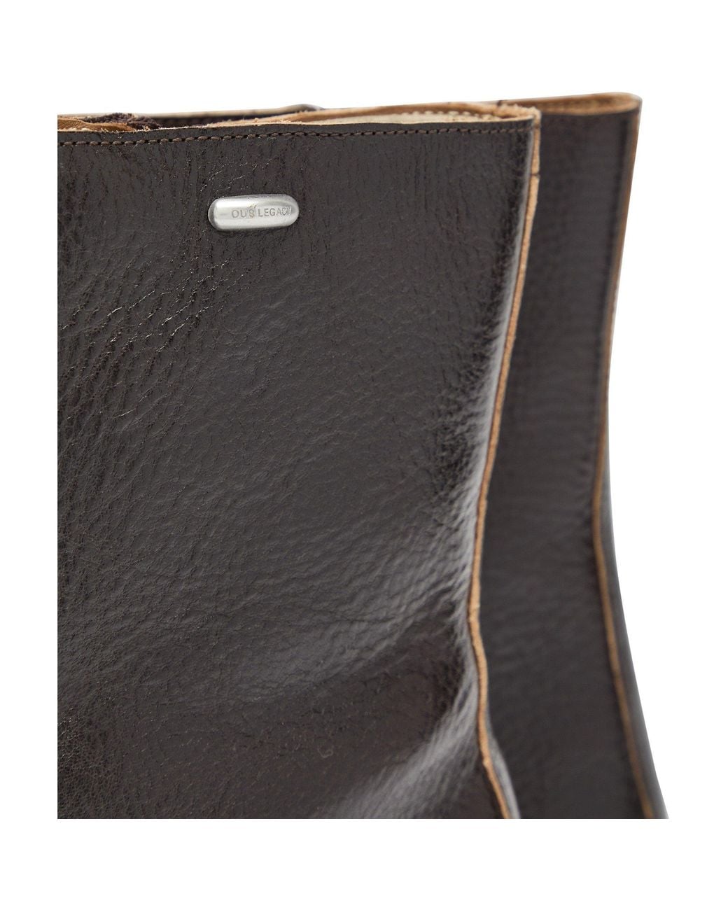 Our Legacy Brown Grain Leather Ankle Boots for men