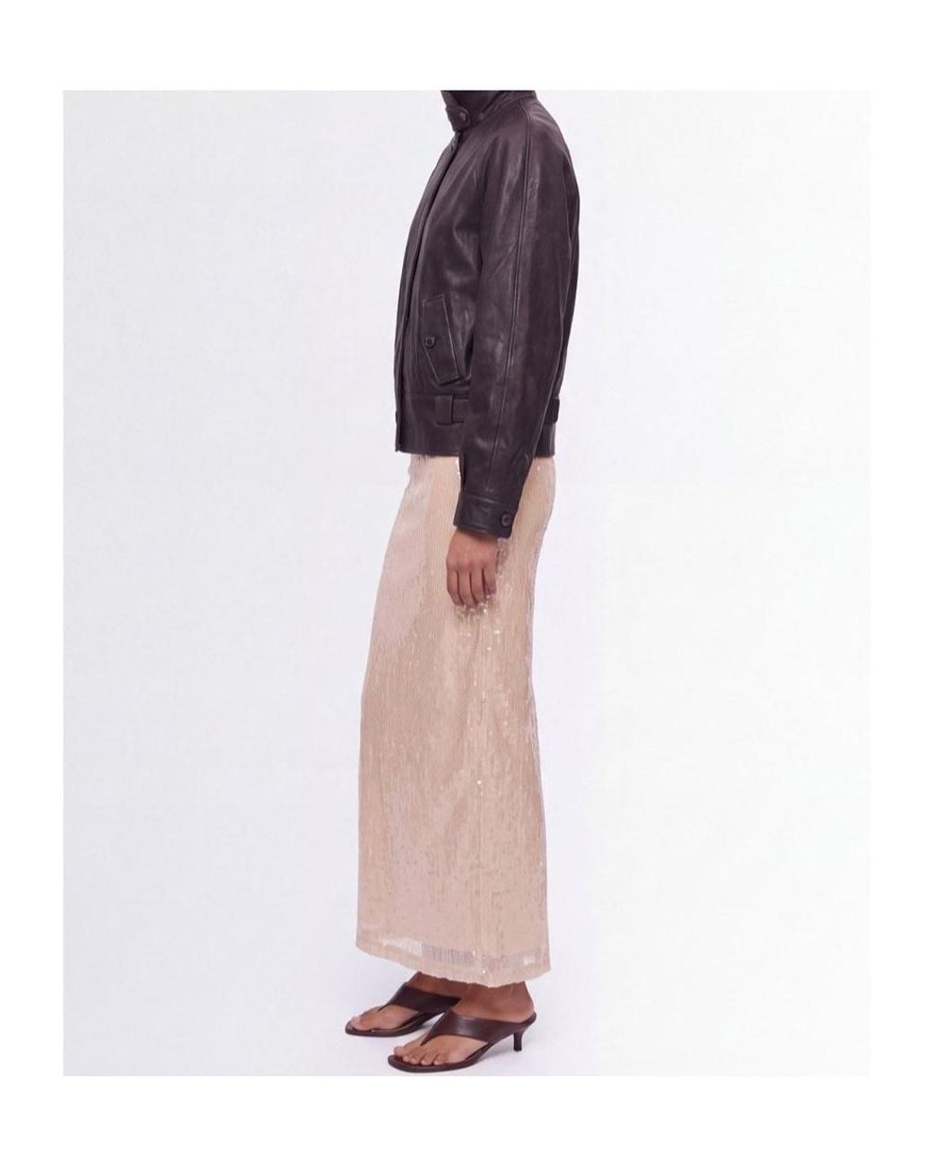 GIUSEPPE DI MORABITO Natural Sequin-Embellished Skirt